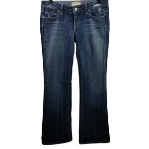 Paige Laurel Canyon Blue Denim Jeans Light Distressed Bootcut Size 28